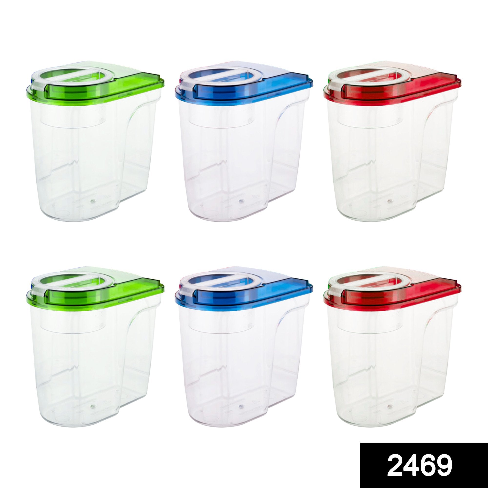 2469 Plastic Storage container Set with Opening Mouth 1500ml (Pack of 6) - SkyShopy 2469 Plastic Storage container Set with Opening Mouth 1500ml (Pack of 6) - SkyShopy